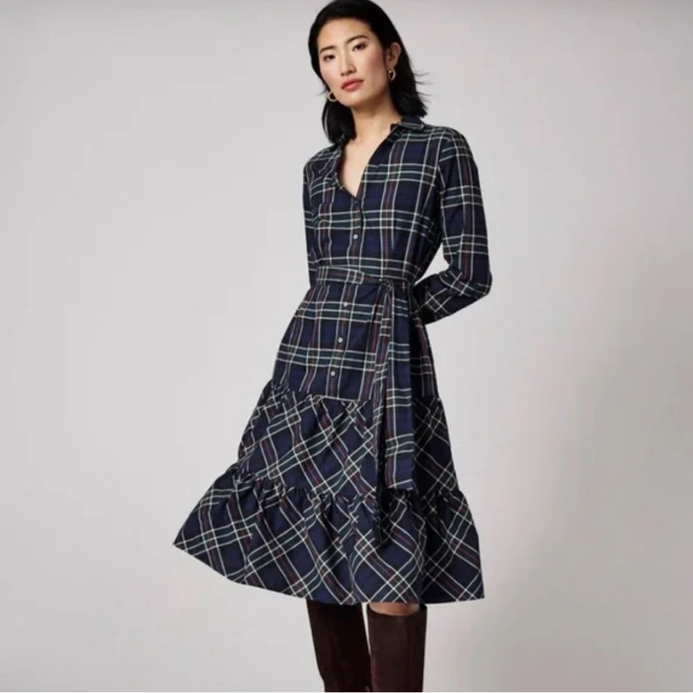 Untuck it Plaid Navy Dress